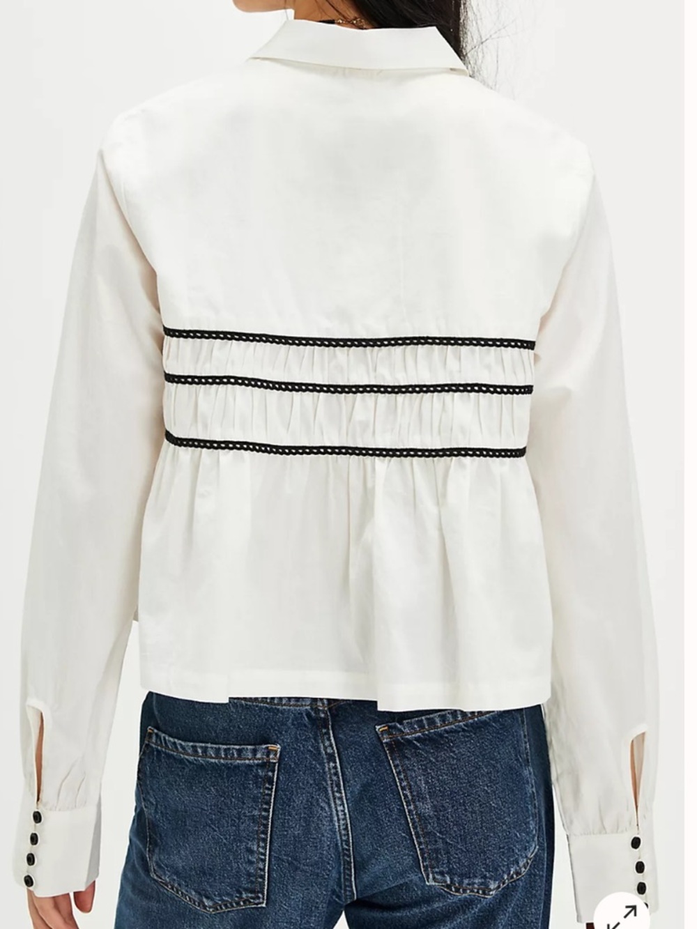 Free People Lace Lover Blouse in "Optic White" Romantic Cottagecore Size S - Picture 6 of 6